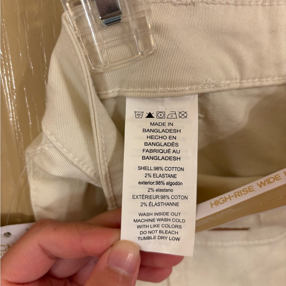 NWT Michael Kors Cream Trousers with Gold Button - Picture 4 of 12